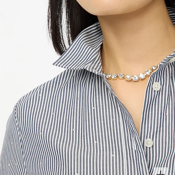 Jcrew Factory Rhinestone Modern Button Down - Picture 5 of 5
